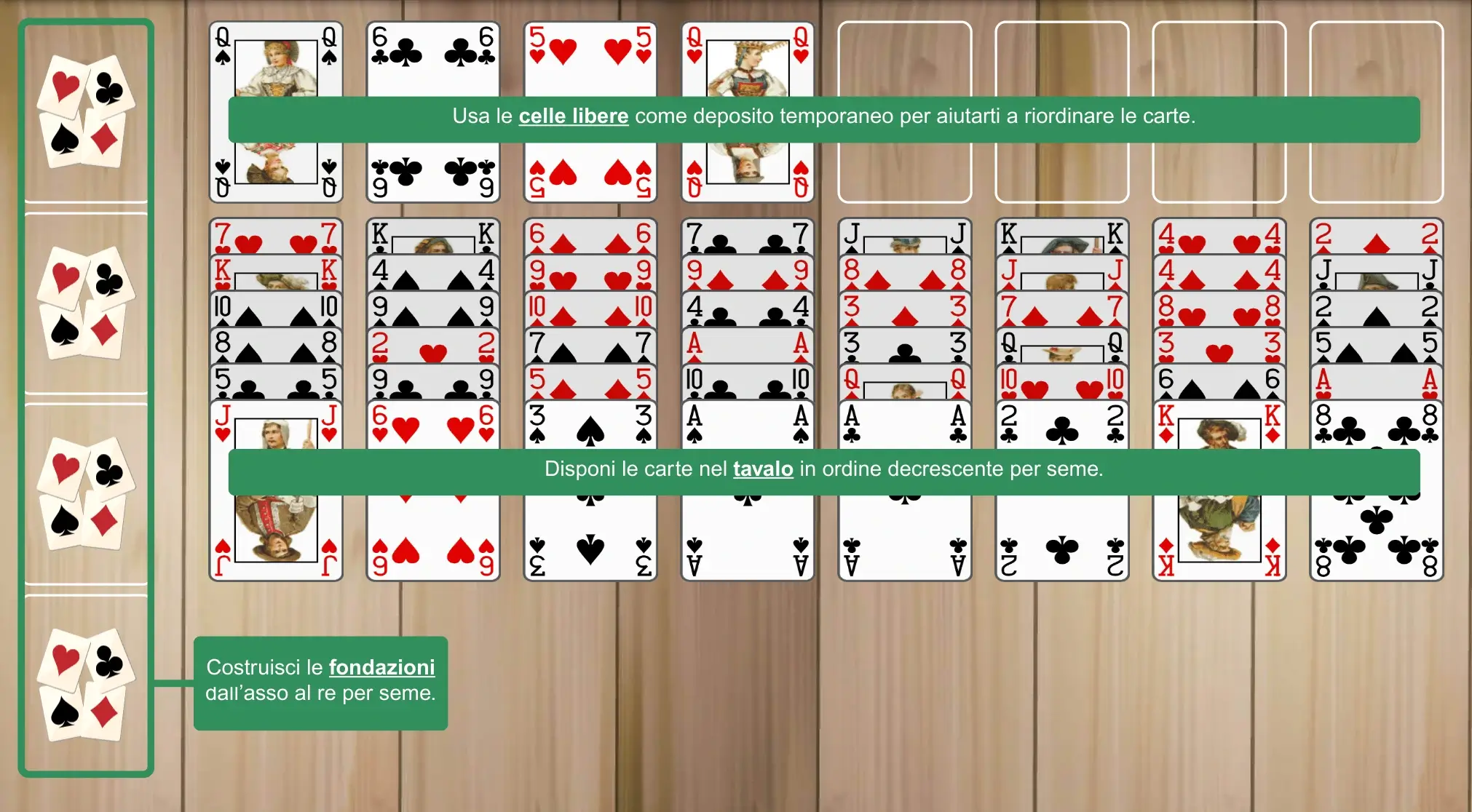 Preparazione di Eight Off solitario