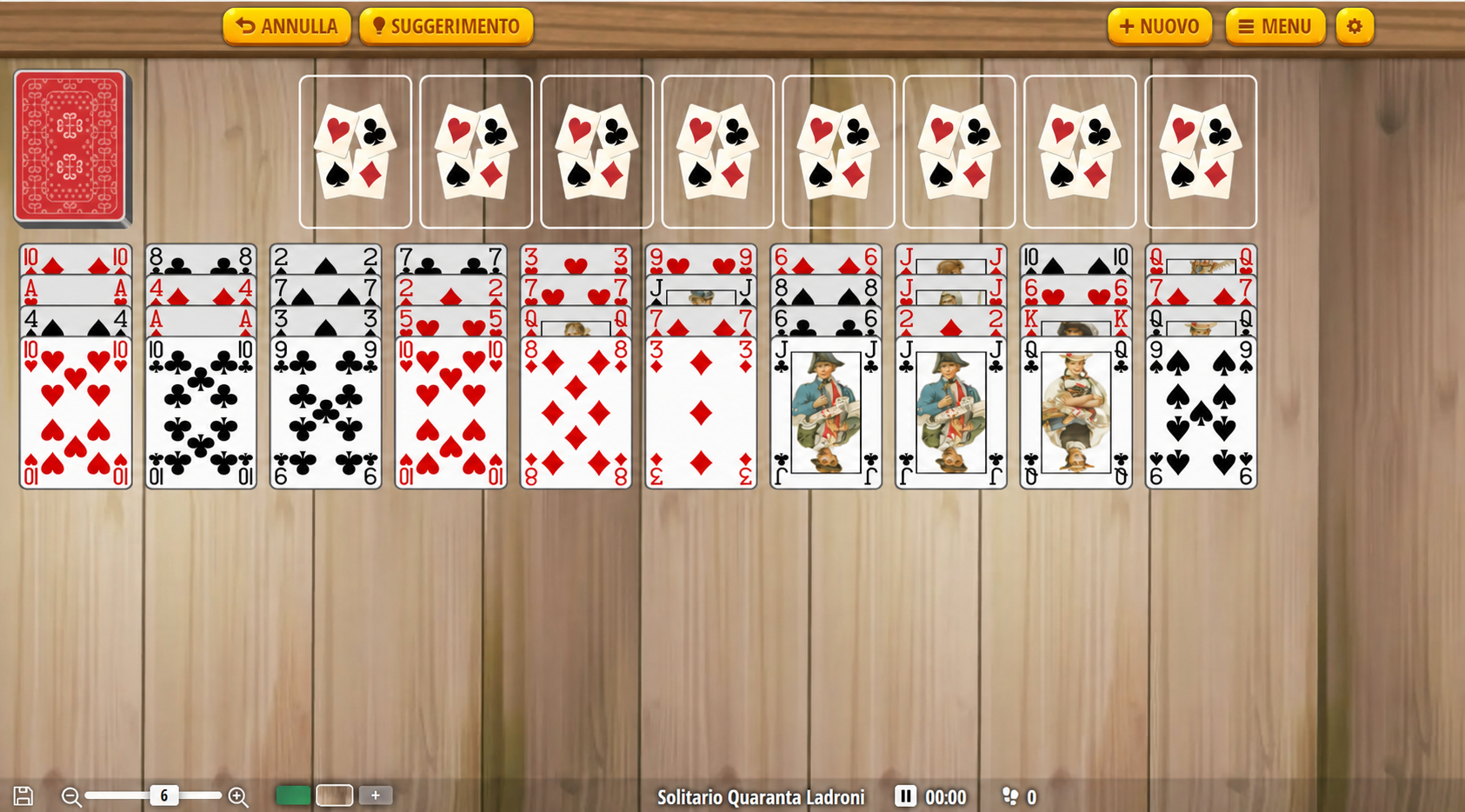 disposizione del solitario forty thieves