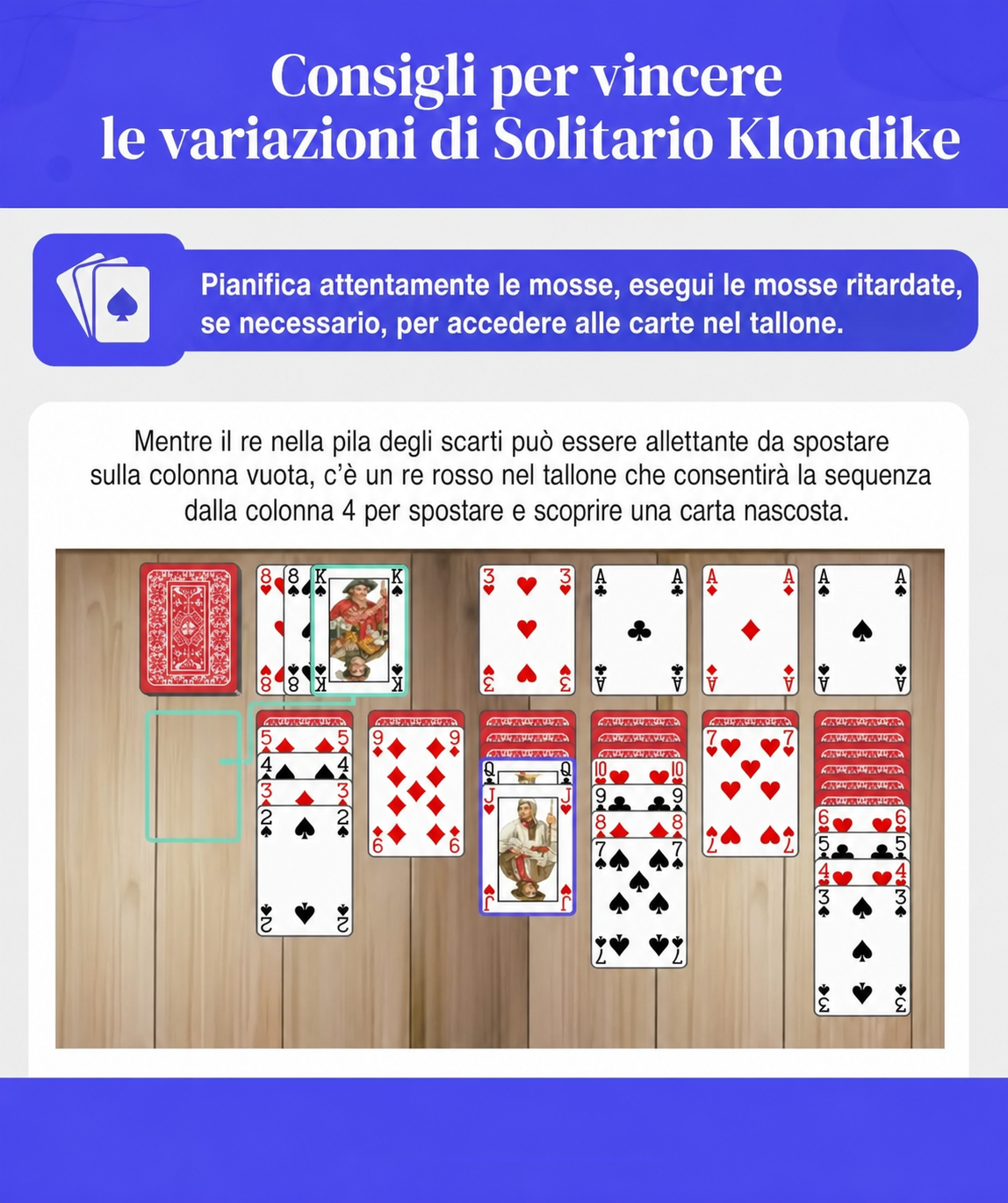 consigli per vincere alle varianti del solitario klondike