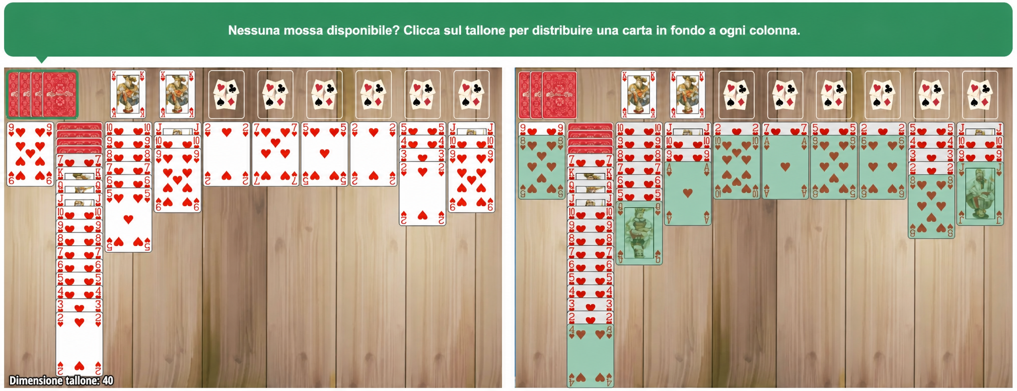 Come usare il tallone nel Solitario Spider