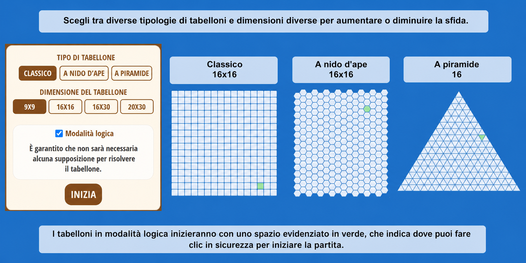 Configurazione del gioco Minesweeper
